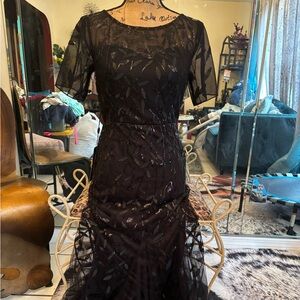 Ever Pretty Black Sheer Lace Maxi Dress